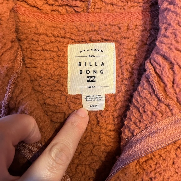 Billabong large Sherpa cropped hoodie burnt orange - Picture 2 of 7
